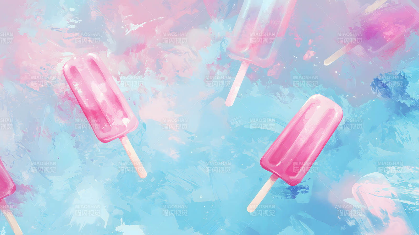 夏日清凉双色冰淇淋图片