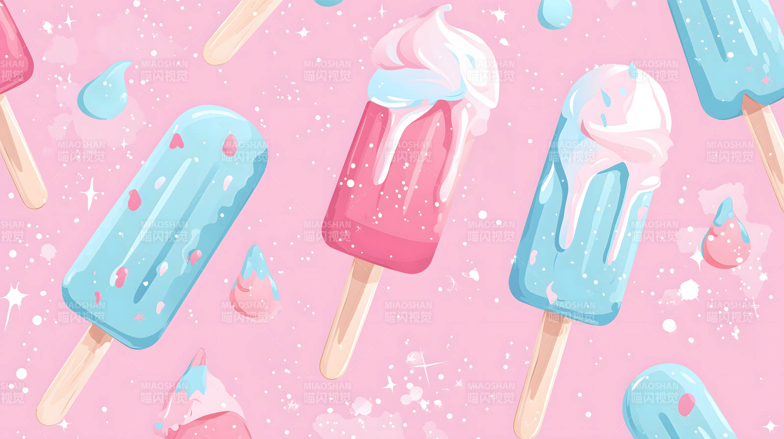 夏日清凉双色冰淇淋图片