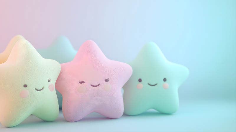 萌趣星星抱枕的甜蜜梦境图片