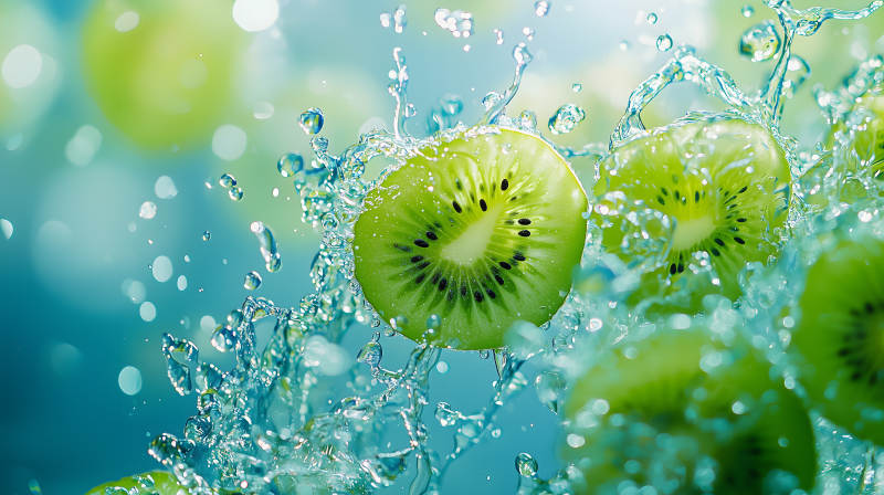猕猴桃在水中绽放图片