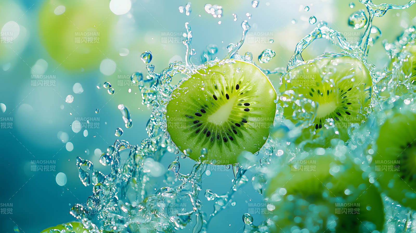 猕猴桃在水中绽放图片