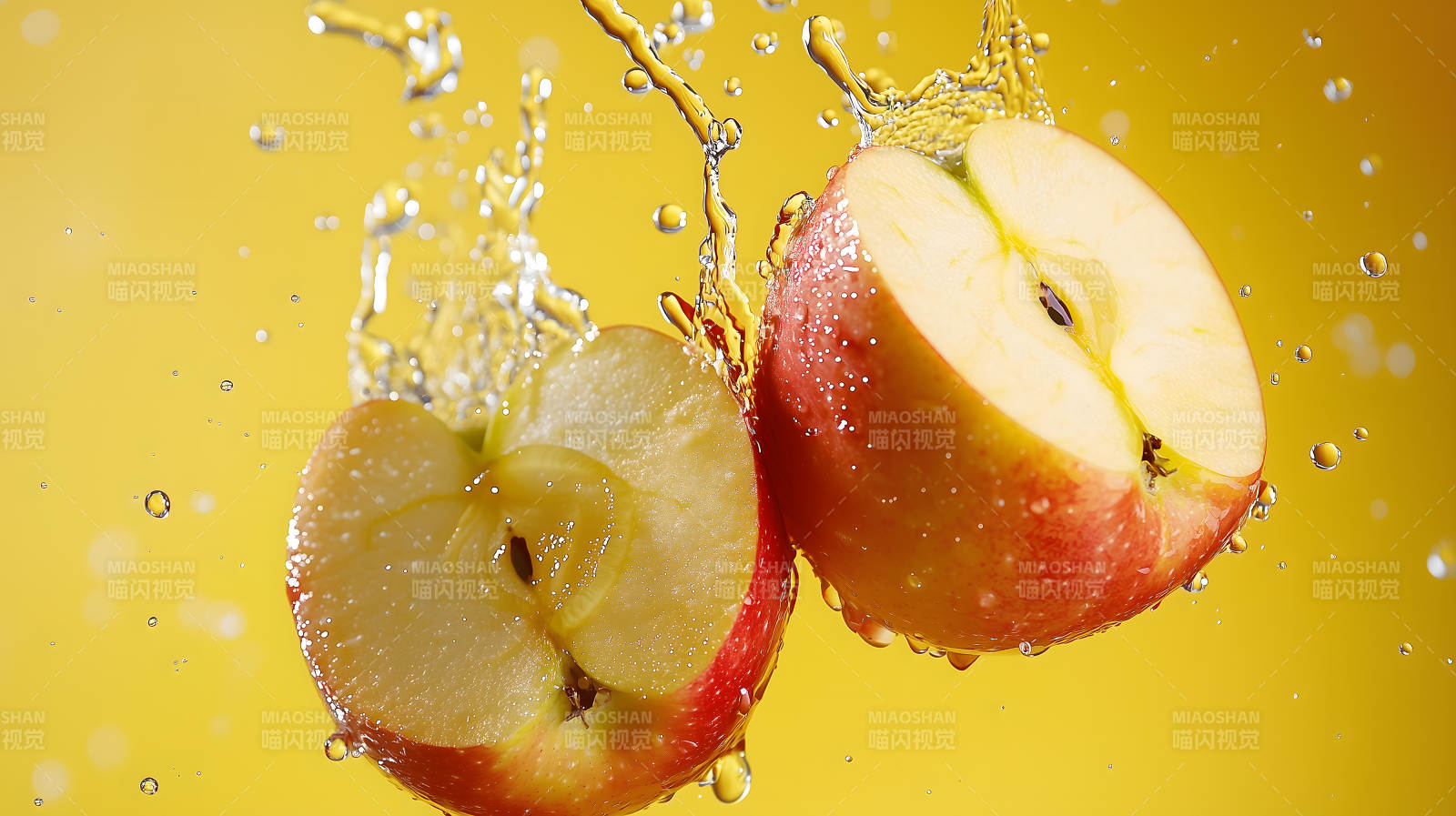 红苹果的清爽一刻图片