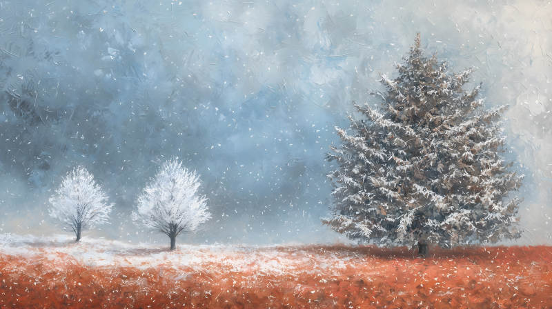 冬日田野的霜雪之歌图片