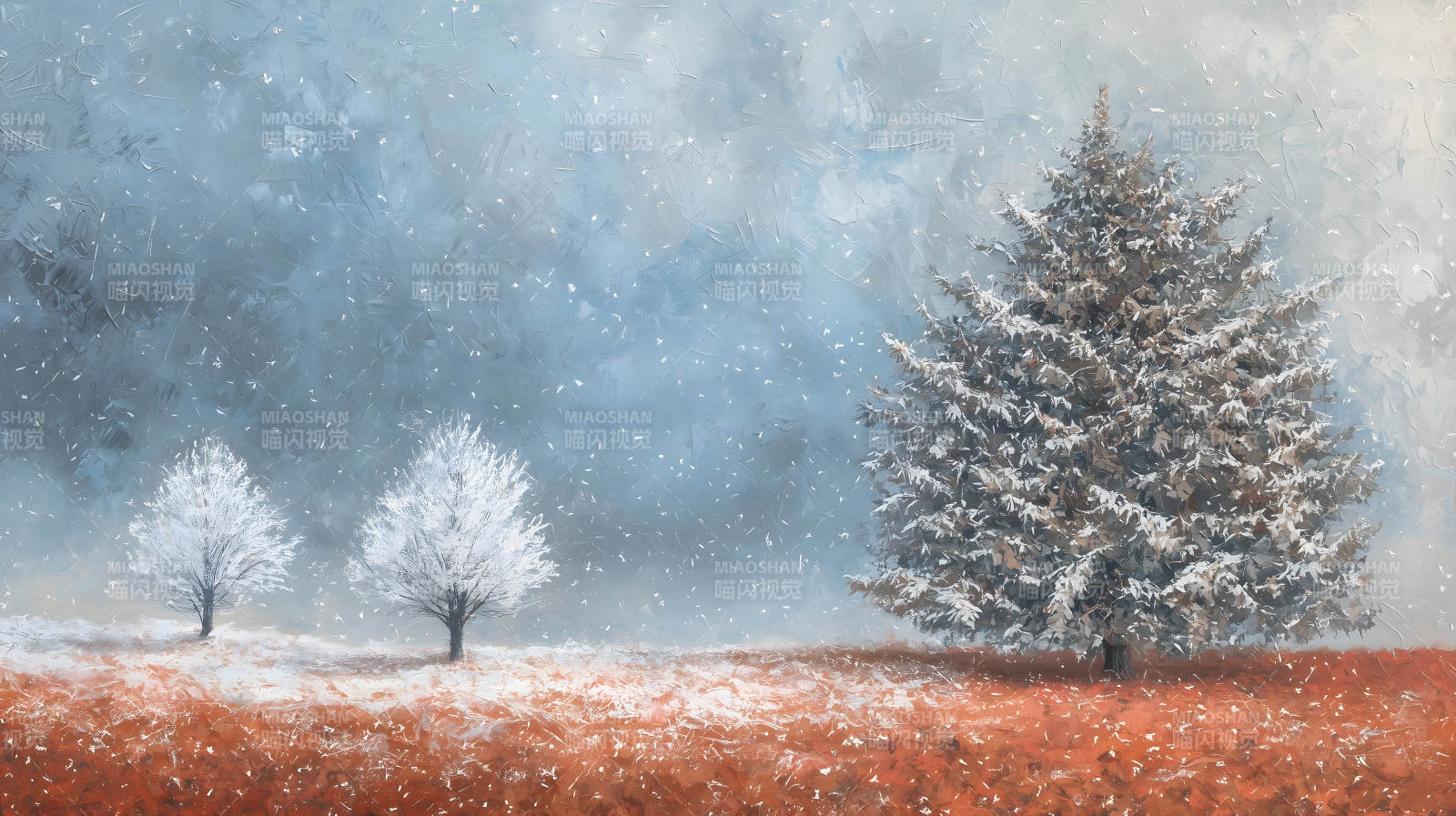 冬日田野的霜雪之歌图片