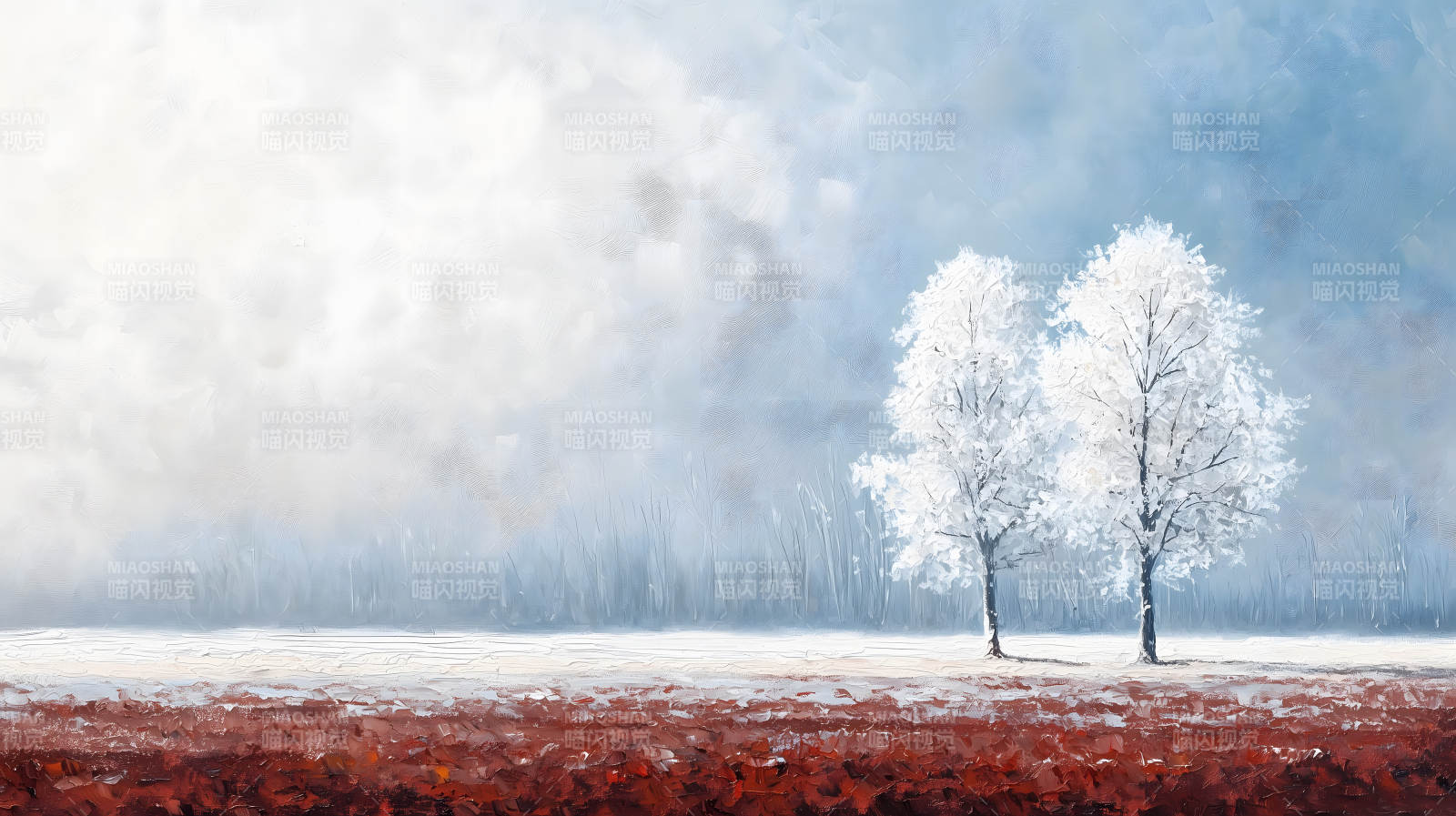 冬日田野的霜雪之歌图片