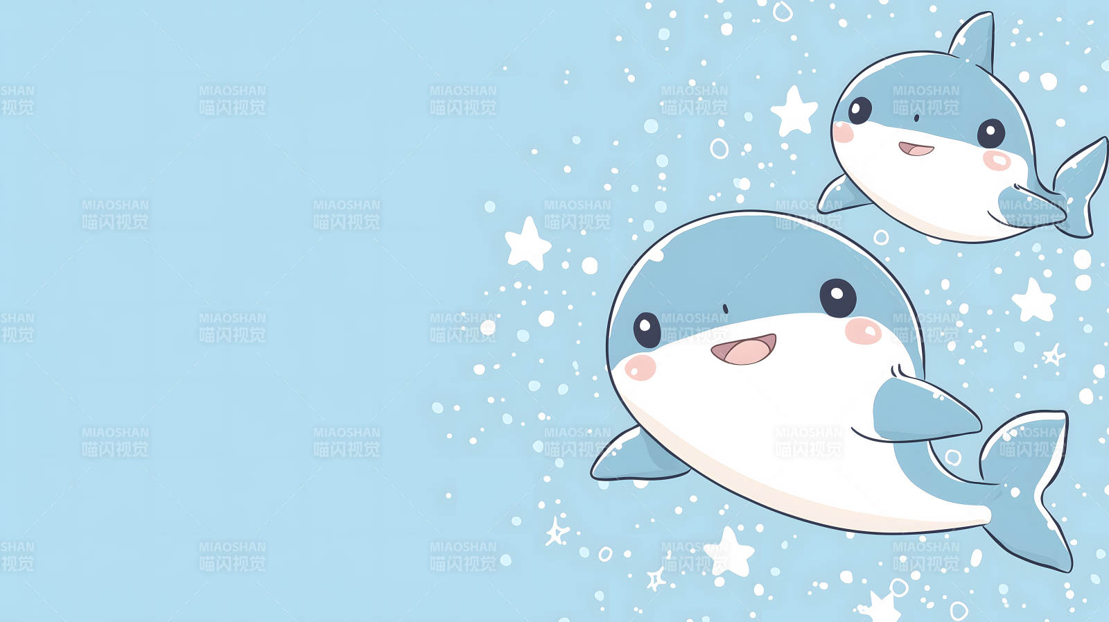 萌趣鲨鱼宝宝的欢乐海洋图片