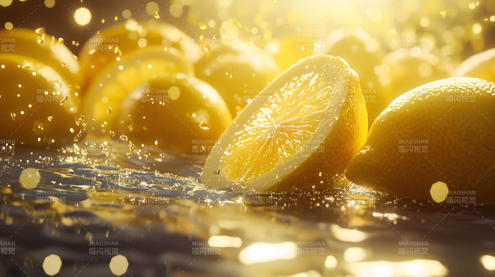 柠檬飞溅的清爽瞬间图片