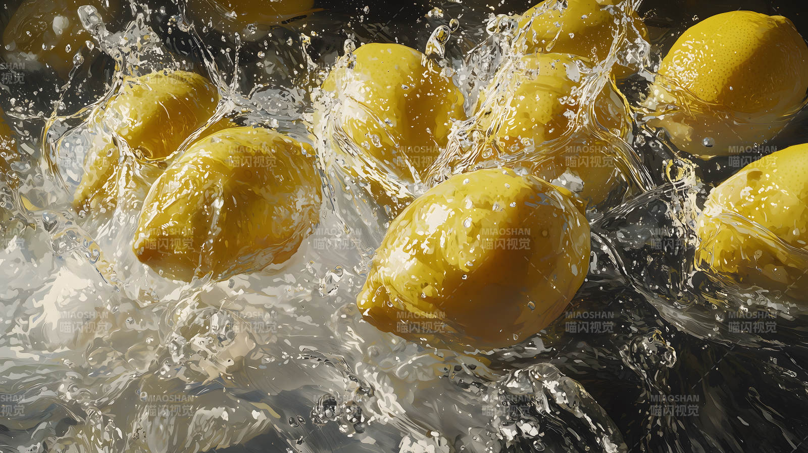 柠檬飞溅的清爽瞬间图片