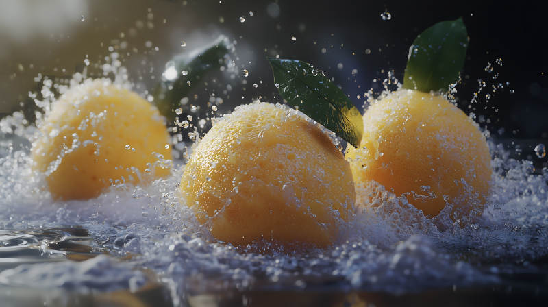 柠檬飞溅的清爽瞬间图片