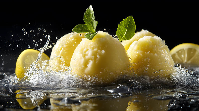 柠檬飞溅的清爽瞬间图片