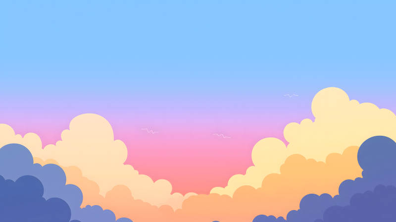 渐变色天空的温柔治愈图片