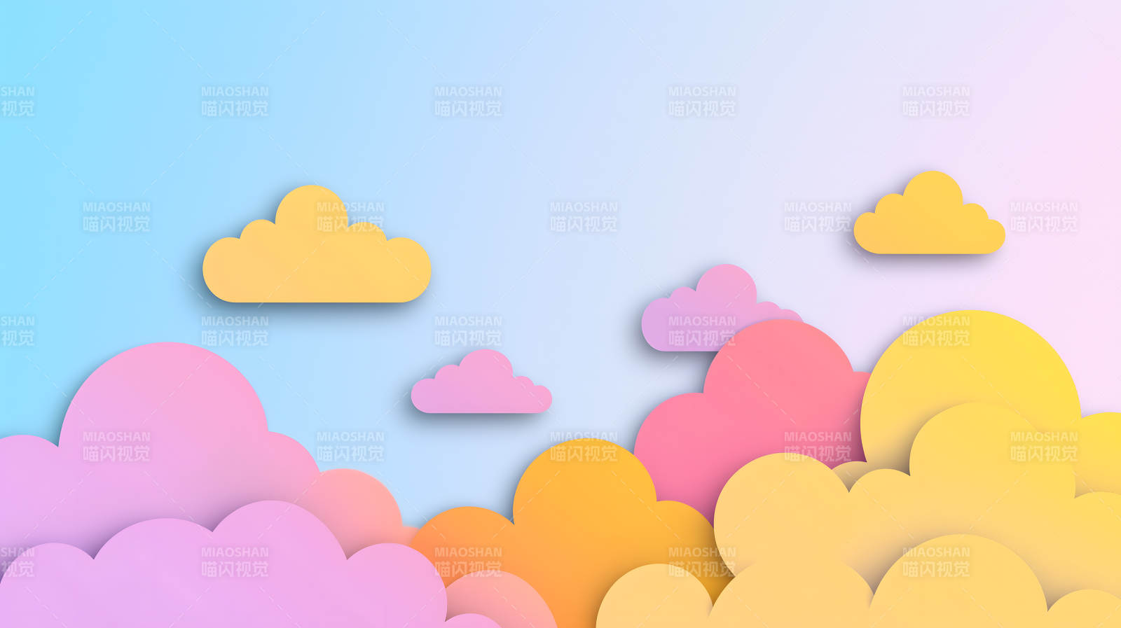 渐变色天空的温柔治愈图片