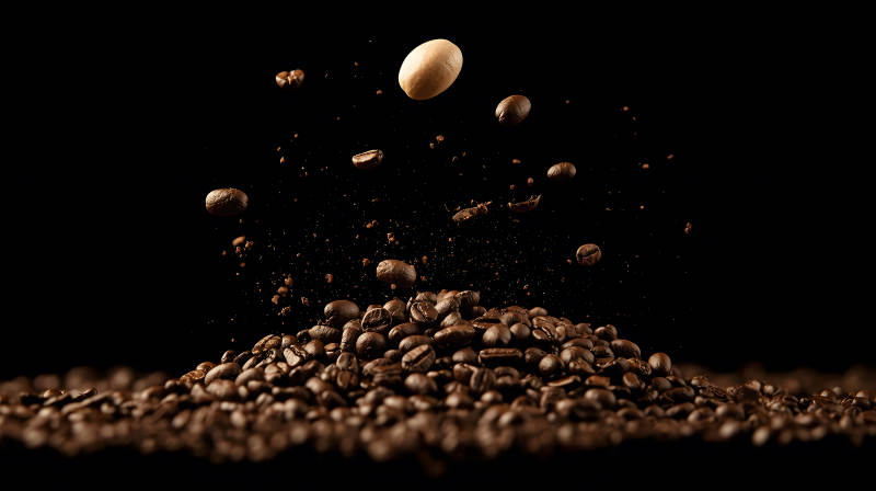 咖啡豆的黑色浪漫图片