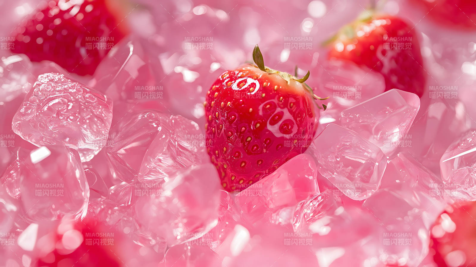 冰爽草莓的甜蜜诱惑图片