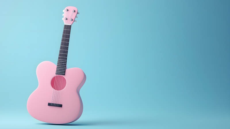 粉色尤克里里清新乐章图片