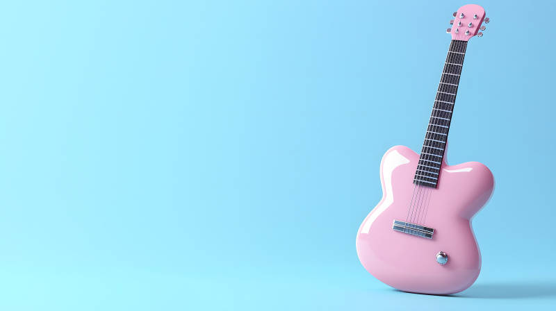 粉色尤克里里清新乐章图片