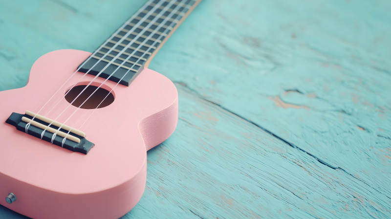 粉色尤克里里清新乐章图片