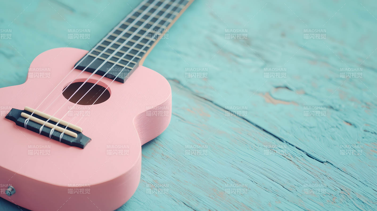 粉色尤克里里清新乐章图片