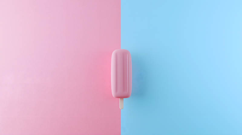 夏日清凉双色冰淇淋图片