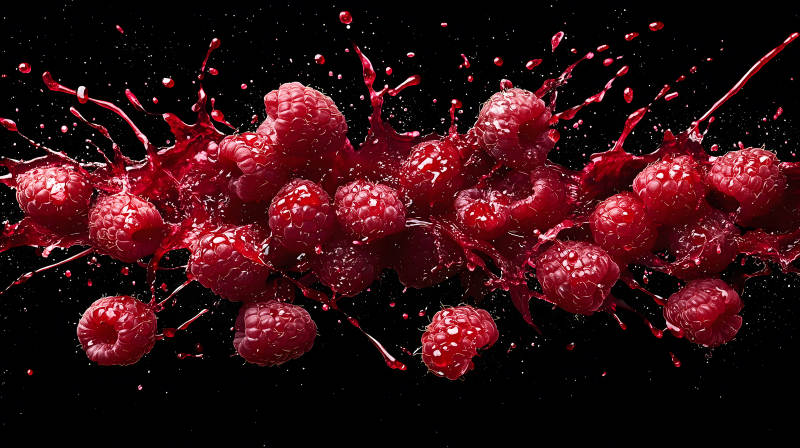 覆盆子的水花绽放图片