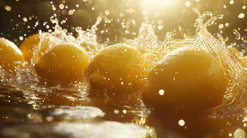 柠檬飞溅的清爽瞬间图片