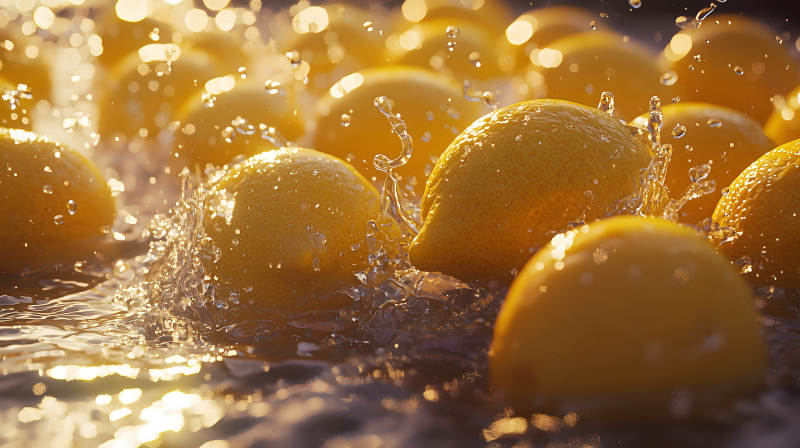 柠檬飞溅的清爽瞬间图片