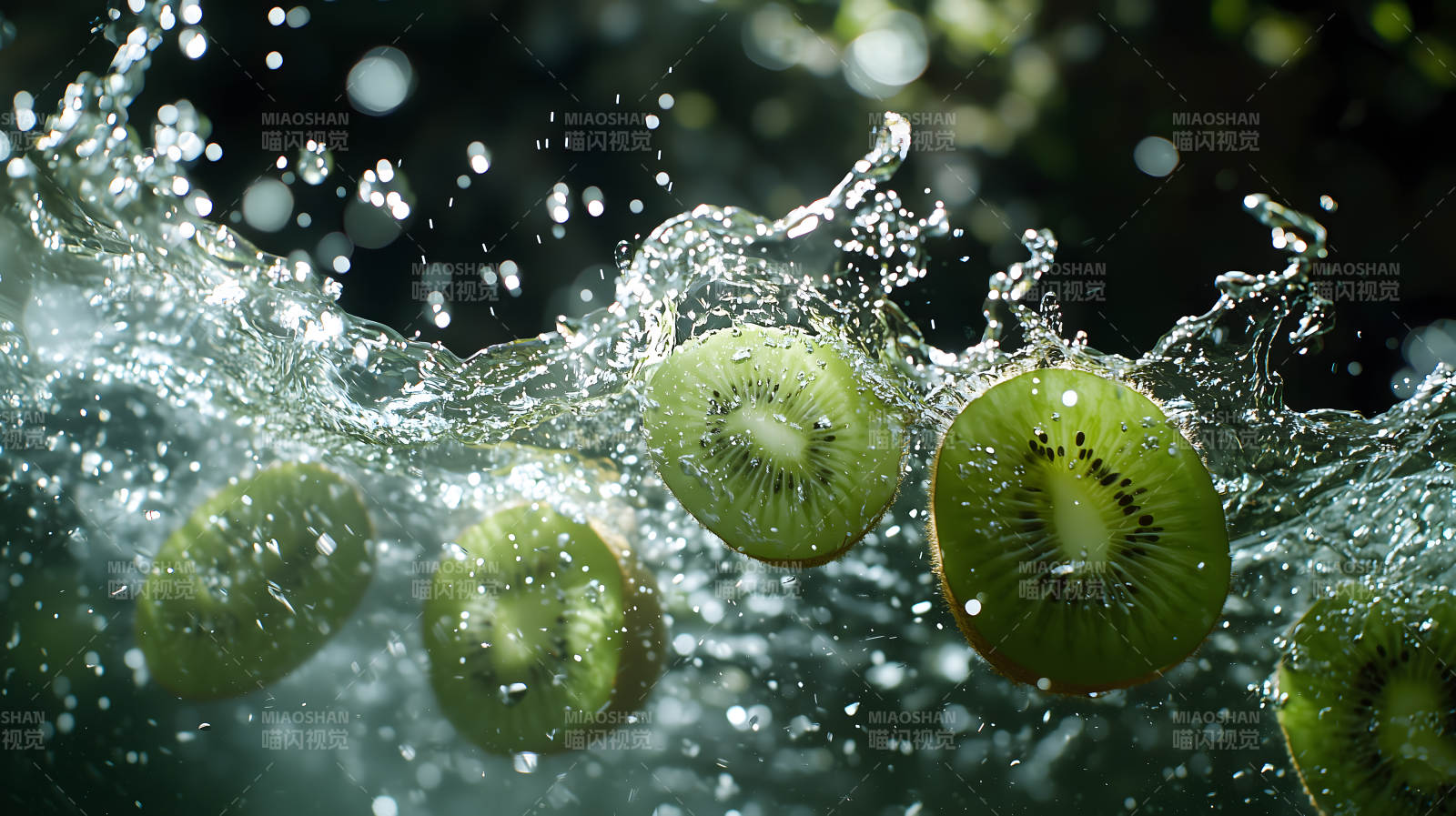 猕猴桃在水中绽放图片