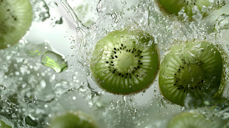 猕猴桃在水中绽放图片