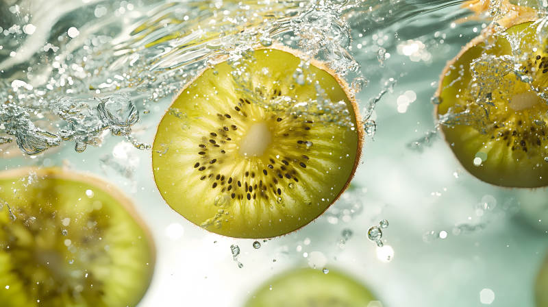 猕猴桃在水中绽放图片