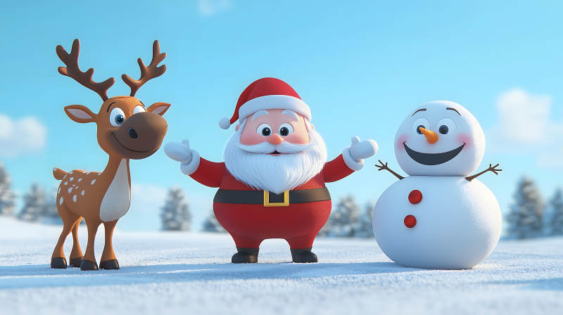圣诞雪景的欢乐颂图片