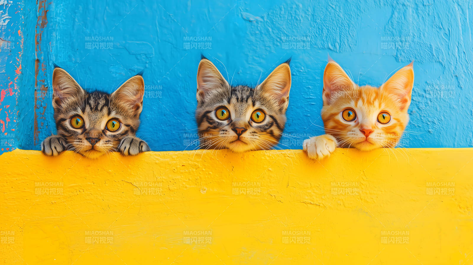 萌宠幼猫的彩色世界图片