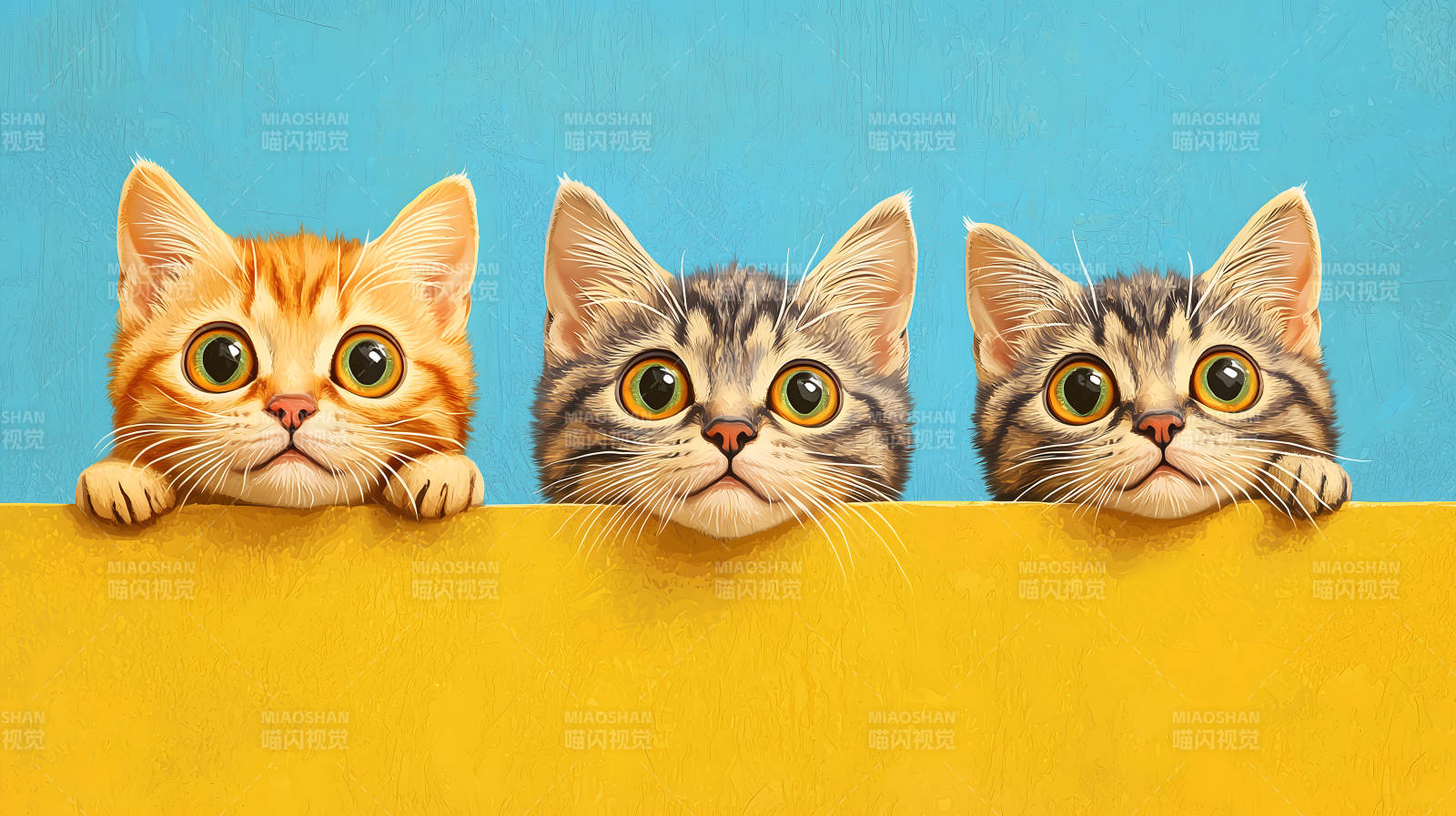 萌宠幼猫的彩色世界图片