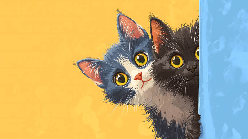 萌宠幼猫的彩色世界图片