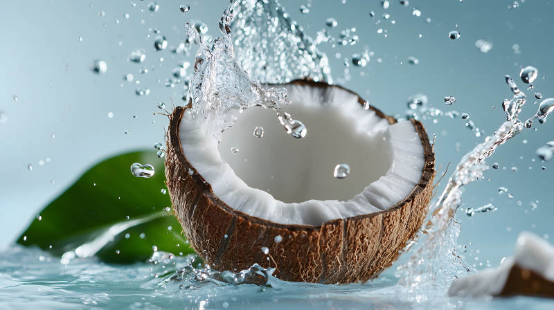 水花四溅的椰香诱惑图片
