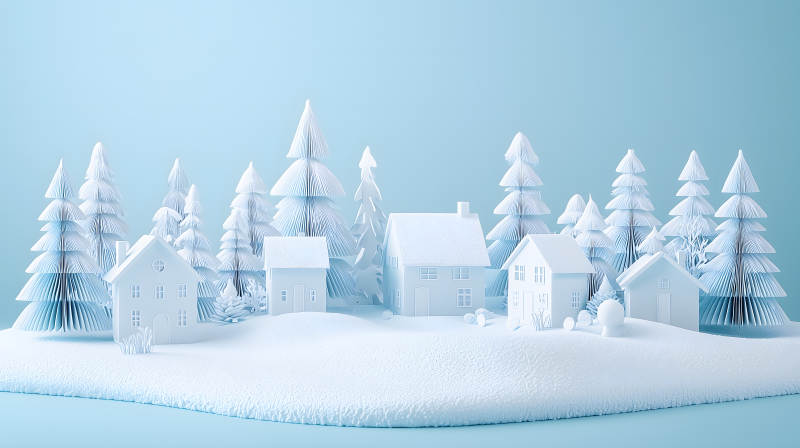 冬日童话小镇图片