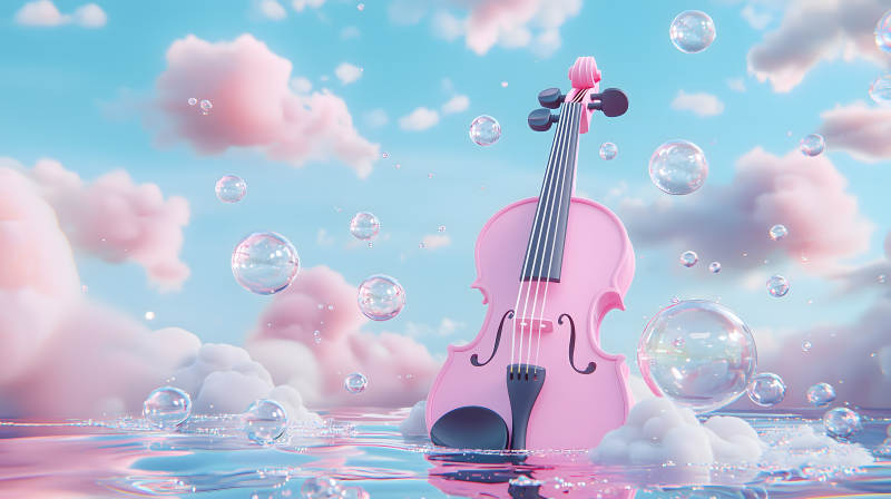 粉色小提琴的梦幻曲图片