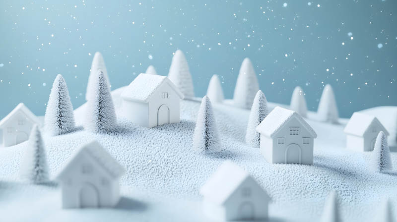 冬日童话小镇图片