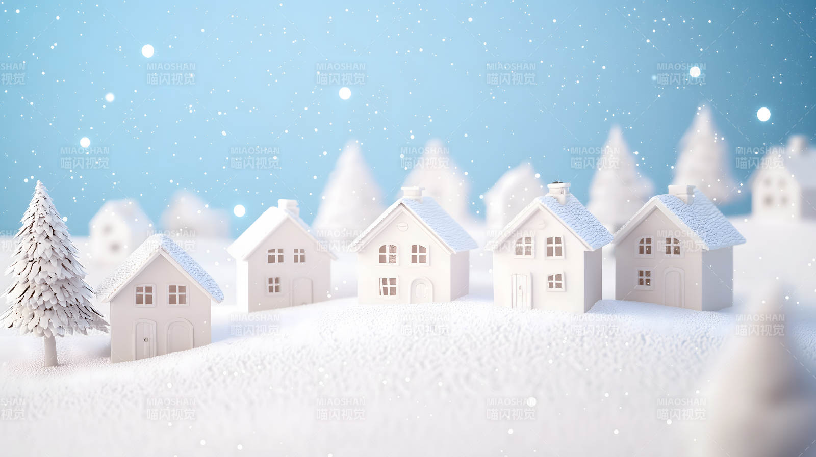 冬日童话小镇图片