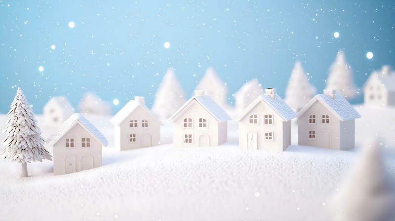 冬日童话小镇图片