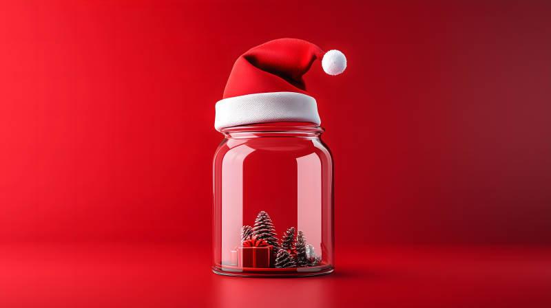 圣诞帽下的惊喜图片