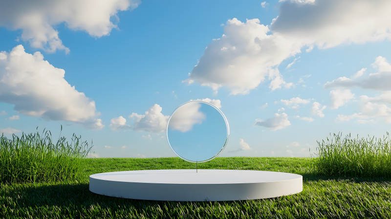 绿野仙境中的圆镜图片