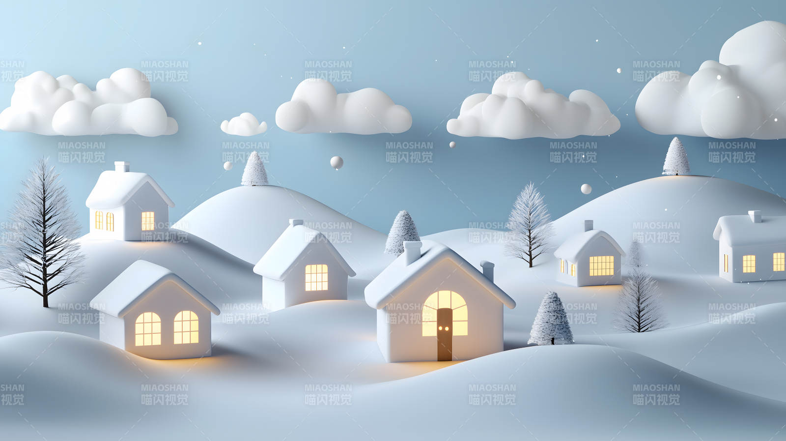 冬日童话小镇图片