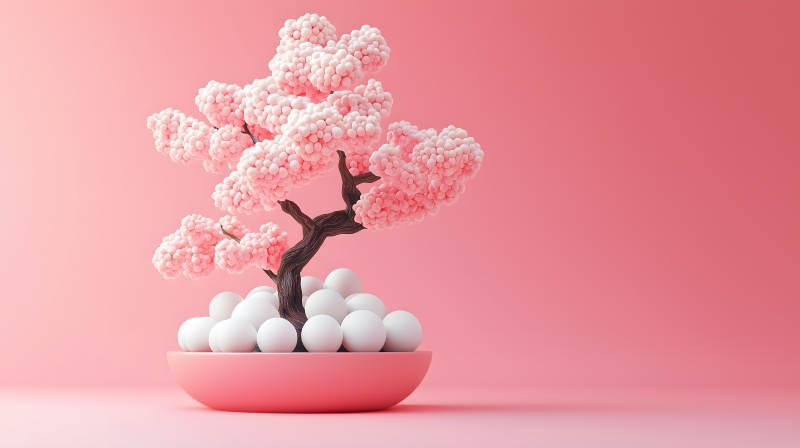 甜蜜糖果色的艺术盆景图片