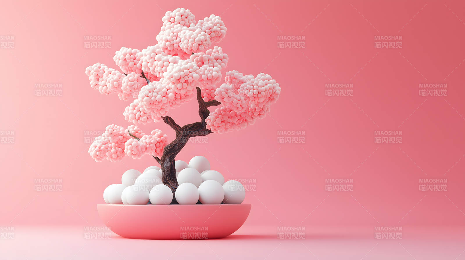 甜蜜糖果色的艺术盆景图片