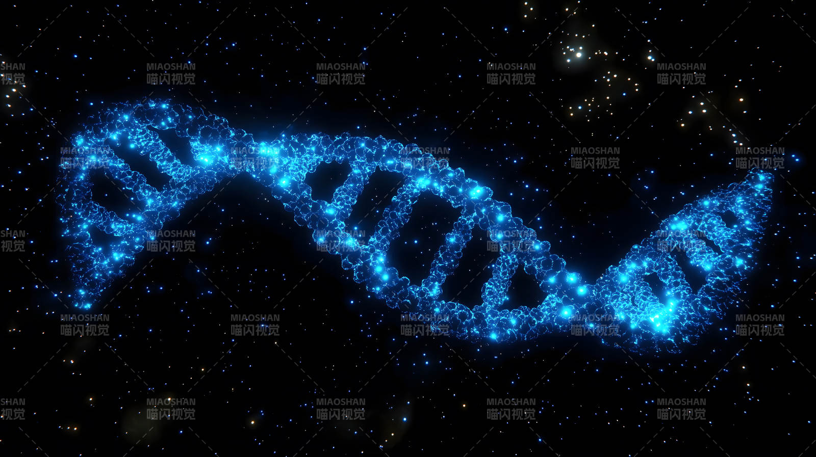 星空下的DNA双螺旋图片