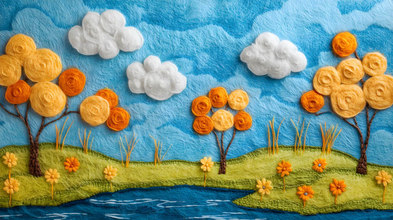 秋日田园诗意画卷图片