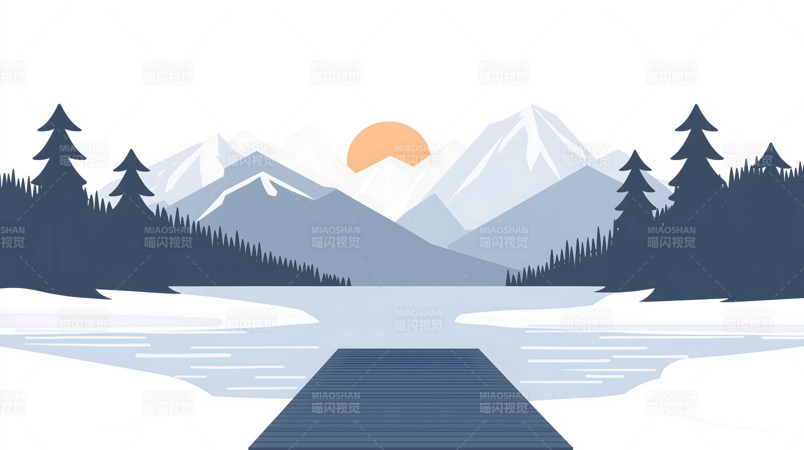 宁静湖畔的日出图片