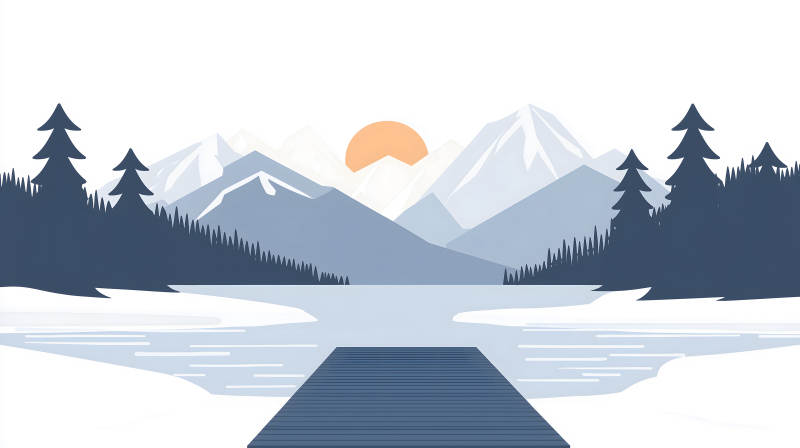 宁静湖畔的日出图片