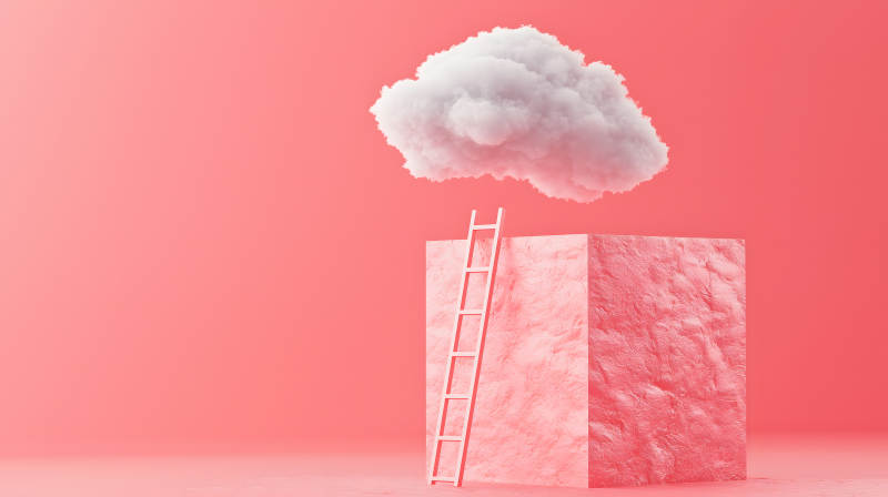 粉色云梯的梦想阶梯图片