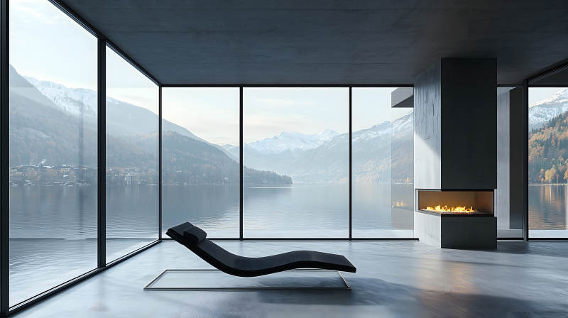 湖光山色的静谧居所图片